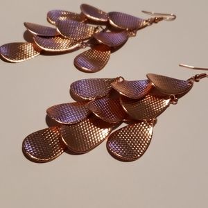 Textured Copper Penny Colored Earrings